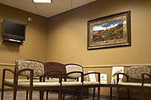 The waiting room at one of the ENTSOA offices.